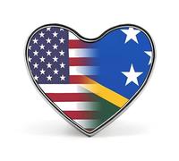 Solomon Islands America Flag Funny Lapel Pins Heart Button Brooch Badge Pin Hat Clothes Bag Jewelry for Men Women