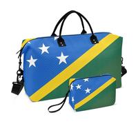 Solomon Islands Flag Duffel Bags for Traveling & Cosmetic Pouches Set of 2, Cartoon Women Weekend Bags Duffel Gym Dance Bag
