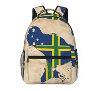 Solomon Islands Flag Map With Cross Lines Print Casual Daily Bookbag, 20 * 29 * 40cm Durable Basic Backpack For Travel And Vacation Classics Daypack