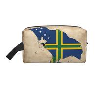 Solomon Islands Flag map with Cross Lines Print Toiletry Bag for Men Travel Toiletry Bag, Spacious Capacity Cosmetic Bag for Women