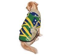 Solomon Islands Flag Map With Three Stars Print Soft Dog Hoodie For Medium To Large Dogs, Warm And Breathable Winter Pet Sweatshirt, Easy To Wear Jumper For Cold Weather