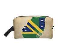 Solomon Islands Flag map with Three Stars Print Toiletry Bag for Men Travel Toiletry Bag, Spacious Capacity Cosmetic Bag for Women