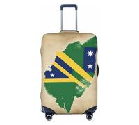 Solomon Islands Flag map with Three Stars Print Travel Luggage Cover Suitcase Cover Protector Suitcase Washable Baggage Covers Anti-Scratch