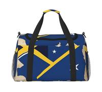 Solomon Islands Flag map01 Print Stylish Foldable Carry On Tote with Waterproof Zipper for Weekend Getaways Bag