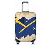 Solomon Islands Flag map01 Print Travel Luggage Cover Suitcase Cover Protector Suitcase Washable Baggage Covers Anti-Scratch