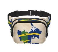 Solomon Islands flag map02 print Cute Large Black Fanny Packs for Women Cross Body Waist Bag Nylon Fashionable Fanny Pack, Black, One Size
