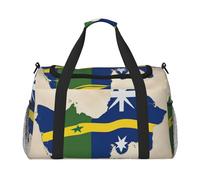 Solomon Islands Flag map02 Print Stylish Foldable Carry On Tote with Waterproof Zipper for Weekend Getaways Bag