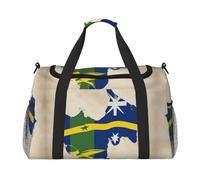 Solomon Islands flag map02 print Travel Duffle Bag Gym Bag for Women,Puffer Tote Bag,Weekender Overnight Bag Organizer, Black, One Size
