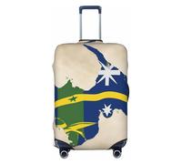 Solomon Islands Flag map02 Print Travel Luggage Cover Suitcase Cover Protector Suitcase Washable Baggage Covers Anti-Scratch