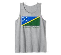 Solomon Islands Flag Souvenir Tank Top, Men, Heather Grey, Large