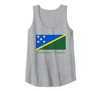 Solomon Islands Flag Souvenir Tank Top, Women, Heather Grey, X-Large