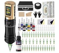 Solong Tattoo Kit Tattoo Machine Wireless with 1800mAh Power LED Display Rotary Tattoo Pen with 40pcs Tattoo Cartridges Needles and 7 Multicolor Ink SLE96EN01SUK-9