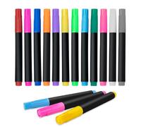 Solorage 12-Colors Washable Marker Pens for Led Drawing Board, Colouring Pens Compatible with Light Up Message Boards, Crayola Felt Tip Pens, Wet or Dry Erase Colouring Pen for Kids Aged 3+