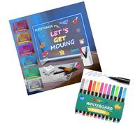 Solorage LED Drawing Board & 12 Colors Children Markers Set, 8 Light Colors 6 Lighting Modes, 35x25cm Acrylic with Adapter, for Drawing, Memo, Advertising, Night Light, Wall Decoration