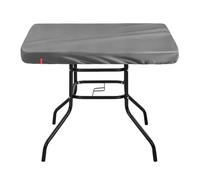 SoloToo Outdoor Square Table Cover Waterproof UV-Resistant for 48 x 48 Inch Patio Tables - Heavy Duty Weatherproof Table Top Protector with Elastic Hem (Grey)