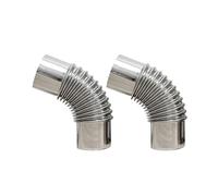 SoloWilder Wood Stove Pipe 2pcs 45 Degree Stainless Steel Chimney Tube 2.36" Stovepipe for Camping Tent Stove