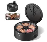 SOLOWINNER Automatic Cat Feeder Wet Food for 5 Meals, Semiconductor Cooling & Pre-Heating Pet Food Dispenser with Night Vision Camera, App-Controlled auto Cat Feeder with Food-Grade Stainless Tray
