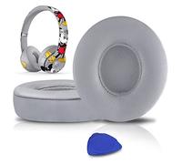 SoloWIT Earpads Cushions Replacement for Beats Solo 2 & Solo 3 Wireless On-Ear Headphones, Ear Pads with Soft Protein Leather, Added Thickness - (Grey)