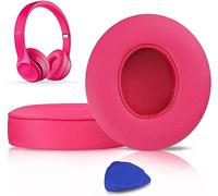 SoloWIT Earpads Cushions Replacement for Beats Solo 2 & Solo 3 Wireless On-Ear Headphones, Ear Pads with Soft Protein Leather, Added Thickness - (Pink)