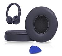 SoloWIT Earpads Cushions Replacement for Beats Solo 2 & Solo 3 Wireless On-Ear Headphones, Ear Pads with Soft Protein Leather, Added Thickness - (Titanium)