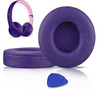 SoloWIT Earpads Cushions Replacement for Beats Solo 2 & Solo 3 Wireless On-Ear Headphones, Solo2 Solo3 Ear Pads with Soft Protein Leather, Added Thickness - (Pop Purple)