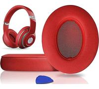 SoloWIT Replacement Ear Pads Cushions for Beats Studio 2.0 & 3 Wired/Wireless OVER-EAR Headphones, Earpads with Soft Protein Leather, Noise Isolation Memory Foam (Original Red)