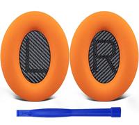 SoloWIT Replacement Earpads Cushions for Bose QuietComfort 35 (QC35) & Quiet Comfort 35 II (QC35 ii) Headphones, Ear Pads with Softer Leather, Noise Isolation Foam, Added Thickness (Orange)