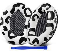SoloWIT Replacement Earpads Cushions for Bose QuietComfort 35 (QC35) & Quiet Comfort 35 II (QC35 ii) Headphones, Ear Pads with Softer Leather, Noise Isolation Foam, Added Thickness (Snow Leopard)
