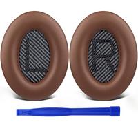 SoloWIT Replacement Earpads Cushions for Bose QuietComfort 35 (QC35) & Quiet Comfort 35 II (QC35 ii) Headphones, Ear Pads with Softer Leather, Noise Isolation Foam, Added Thickness (Coffee)