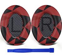 SoloWIT Replacement Earpads Cushions for Bose QuietComfort 35 (QC35) & Quiet Comfort 35 II (QC35 ii) Headphones, Ear Pads with Softer Leather, Noise Isolation Foam, Added Thickness (Red Storm)
