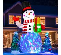 Solpex Christmas Inflatable Decoration, 180cm/6Ft Multicolour LED Lights Snowman Decoration, Suitable for Outdoor Christmas Party, Garden, Lawn, Patio Decoration.