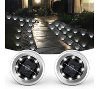 SOLPEX Mini Solar Ground Lights, 2 Pack Solar Lights Outdoor Waterproof, Pathway Lights Solar Powered, Solar Garden Lights, Landscape Lighting for Yard Driveway Walkway (Cool White)
