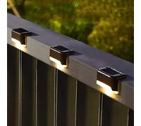 Solpex Solar Fence Lights, 12 Pack Garden Solar Deck Lights for Outdoor, Waterproof for Outdoor Stairs, Step, Fence, Yard, Patio, Pathway(Brown Warm White)