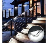 Solpex Solar Fence Lights Outdoor, 6 Pack Solar Wall Lights Outdoor IP65 Waterproof, Step Light for Stairs, Garden, Fence, Yard, Patio(Cold White)