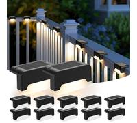Solpex Solar Fence Lights Outdoor Garden, 12 Pack Solar Deck Lights Outdoor, IP44 Waterproof for Stairs, Fence, Yard, Garden, Patio, Pathway(Black, Warm White)