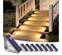 Solpex Solar Garden Fence Lights Outdoor, 8 Pack Garden Solar Deck Lights, IP65 Waterproof Step Light for Outdoor Stairs, Step, Fence, Patio, Yard(Warm White)