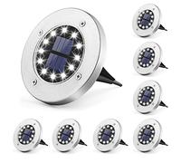 Solpex Solar Ground Lights Outdoor Garden, 12LED Solar Path Lights, IP65 Waterproof, White Outdoor Llighting Solar Powered, Decorate for Yard Lawn Patio Pathway