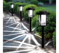 Solpex Solar Lights Outdoor, 4 Pack LED Garden Pathway Lights, Waterproof Solar Powered for Garden, Patio, Landscape, Walkway, Cold White