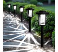 Solpex Solar Lights Outdoor, 6 Pack LED Garden Pathway Lights, Waterproof Solar Powered for Garden, Patio, Landscape, Walkway, Cold White