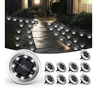 Solpex Solar Lights Outdoor Garden, 10 Pack Mini Solar Ground Lights, Waterproof Garden Light, Powered Landscape Lighting for Patio Yard Driveway Walkway(Cool White)