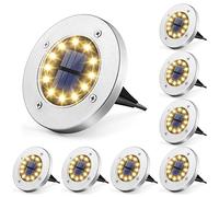 Solpex Solar Lights Outdoor Garden, 12LED Solar Ground Lights, IP65 Waterproof Outdoor Light Powered, Warm White Garden Light for Yard Lawn Patio Pathway (8 Pack)