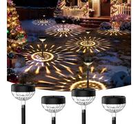 Solpex Solar Lights Outdoor Garden, 2 Modes LED Solar Garden Lights, 4 Pack Solar Path Lights, Waterproof Garden Ornaments for Patio, Landscape, Walkway(Cold White/Warm White)
