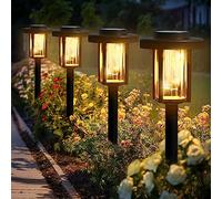 Solpex Solar Lights Outdoor Garden, 6 Pack LED Solar Powered Garden Lights, Waterproof Pathway Lighting for Patio, Landscape, Walkway(Warm White)