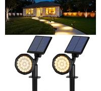 Solpex Solar Spot Lights Outdoor Garden, IP65 Waterproof, 25 LEDs Garden Solar Powered Spot Lights for Pathway, Garden, Fence(Warm White, 2 Pack)