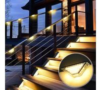 Solpex Solar Step Lights, 33 LEDs Solar Deck Lights Outdoor Waterproof, Outdoor Decorations for Stairs, Step, Fence, Yard, Patio, and Pathway (10 Pack, Warm White)