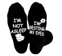 Solryn Funny Sleeping Socks Gifts for Men, I’m Not Sleeping I’m Just Resting My Eyes Novelty Funny Socks, Size 2-10, Unisex Non-Slip Cotton, Gifts for Dad Husband Grandad