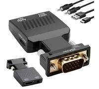 Solryn VGA to HDMI Adapter Converter with Audio, 1080P Converter to Convert Old Computer/Laptop to Display/Projector/TV, Input VGA Male to Output HDMI Female with 3.5mm Audio Jack and Mrico USB Cable