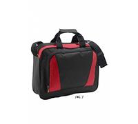 Sols Cambridge Briefcase 600D Polyester, Black Red, UNIQUE