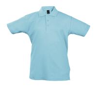 SOLS Childrens Unisex Kids Summer II Pique Polo Shirt (Sky Blue) Cotton - Size 6Y