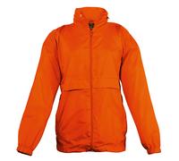 SOLS Childrens Unisex Kids Surf Windbreaker Jacket (Water Resistant And Windproof) (Orange) - Size 10Y